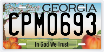 GA license plate CPM0693