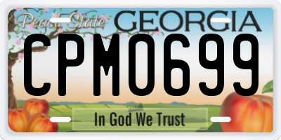 GA license plate CPM0699