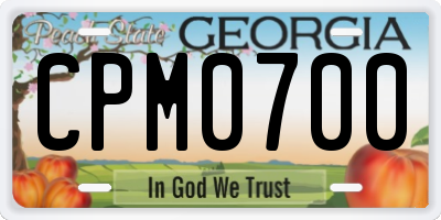 GA license plate CPM0700