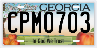 GA license plate CPM0703