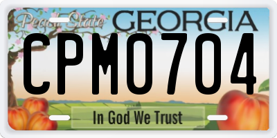 GA license plate CPM0704