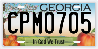 GA license plate CPM0705