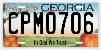 GA license plate CPM0706