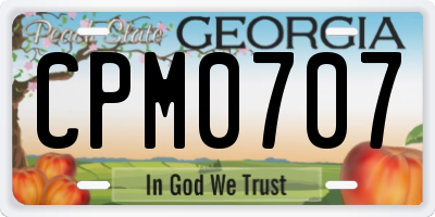GA license plate CPM0707