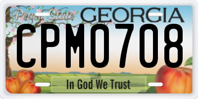 GA license plate CPM0708