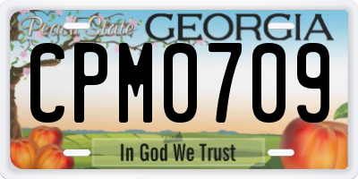 GA license plate CPM0709