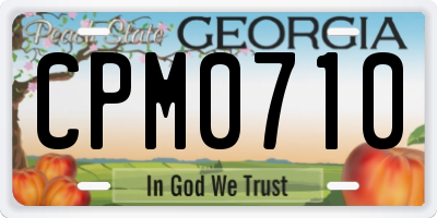 GA license plate CPM0710
