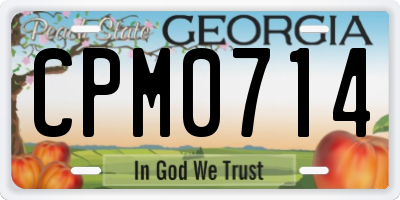 GA license plate CPM0714