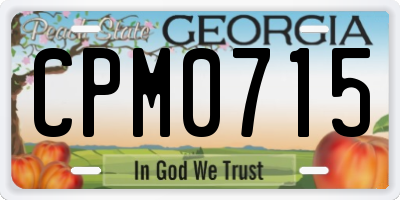 GA license plate CPM0715