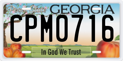 GA license plate CPM0716