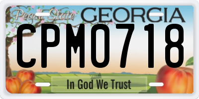 GA license plate CPM0718