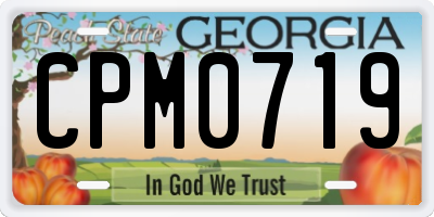 GA license plate CPM0719