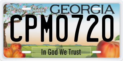 GA license plate CPM0720