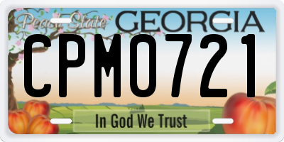 GA license plate CPM0721