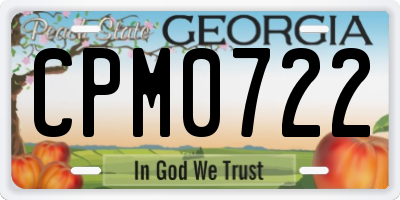 GA license plate CPM0722