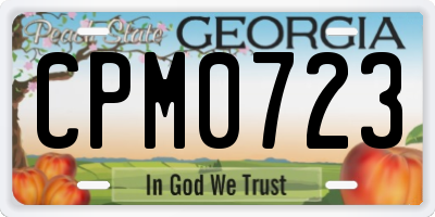 GA license plate CPM0723