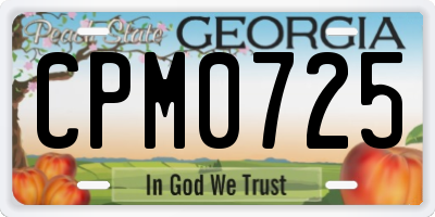 GA license plate CPM0725