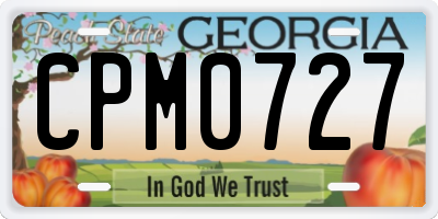 GA license plate CPM0727