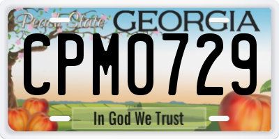 GA license plate CPM0729