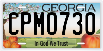 GA license plate CPM0730