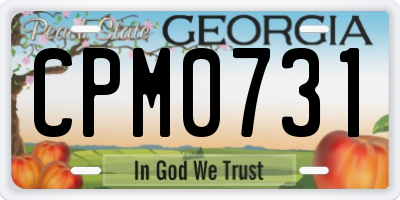 GA license plate CPM0731