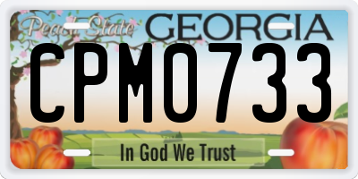 GA license plate CPM0733