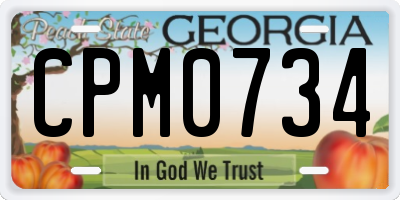GA license plate CPM0734