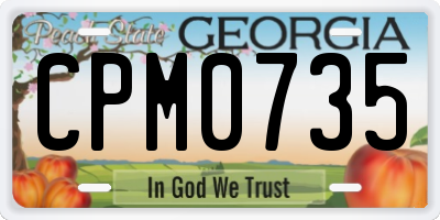 GA license plate CPM0735