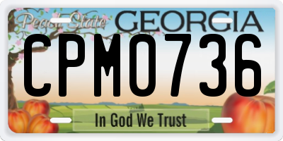 GA license plate CPM0736
