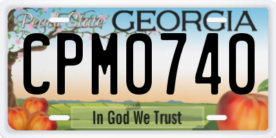 GA license plate CPM0740