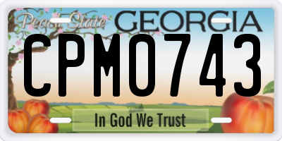 GA license plate CPM0743