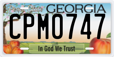 GA license plate CPM0747