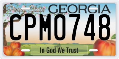 GA license plate CPM0748