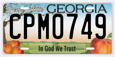 GA license plate CPM0749