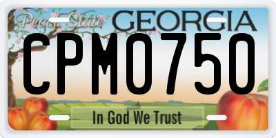 GA license plate CPM0750