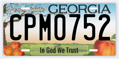 GA license plate CPM0752