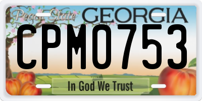 GA license plate CPM0753