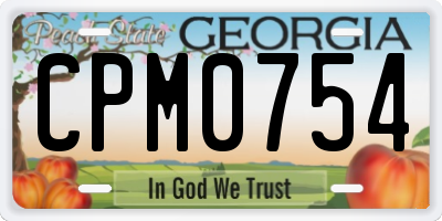 GA license plate CPM0754
