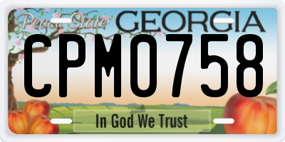 GA license plate CPM0758