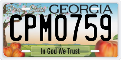 GA license plate CPM0759