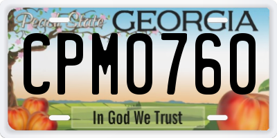 GA license plate CPM0760