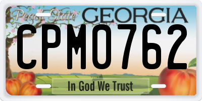 GA license plate CPM0762