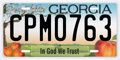 GA license plate CPM0763