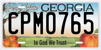 GA license plate CPM0765
