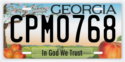 GA license plate CPM0768