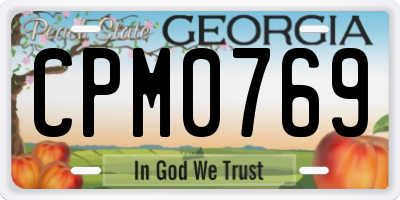 GA license plate CPM0769