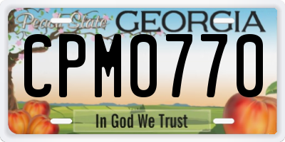 GA license plate CPM0770