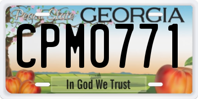 GA license plate CPM0771