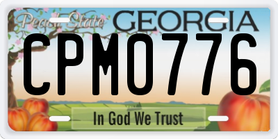 GA license plate CPM0776