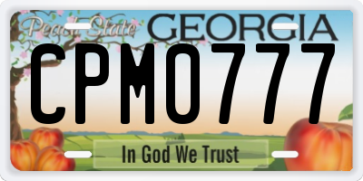 GA license plate CPM0777